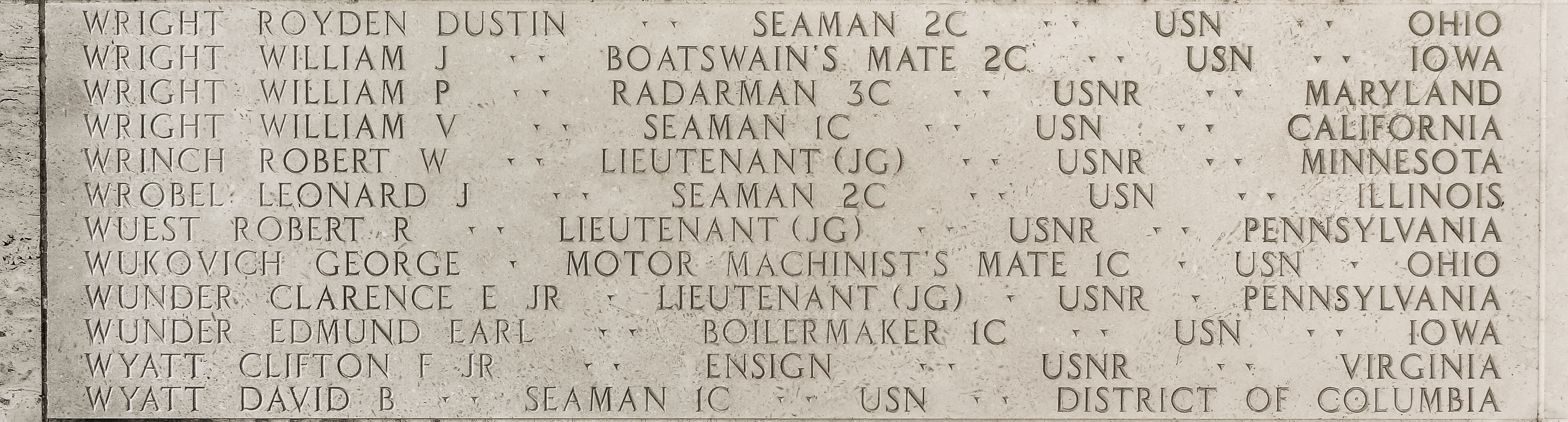 David B. Wyatt, Seaman First Class